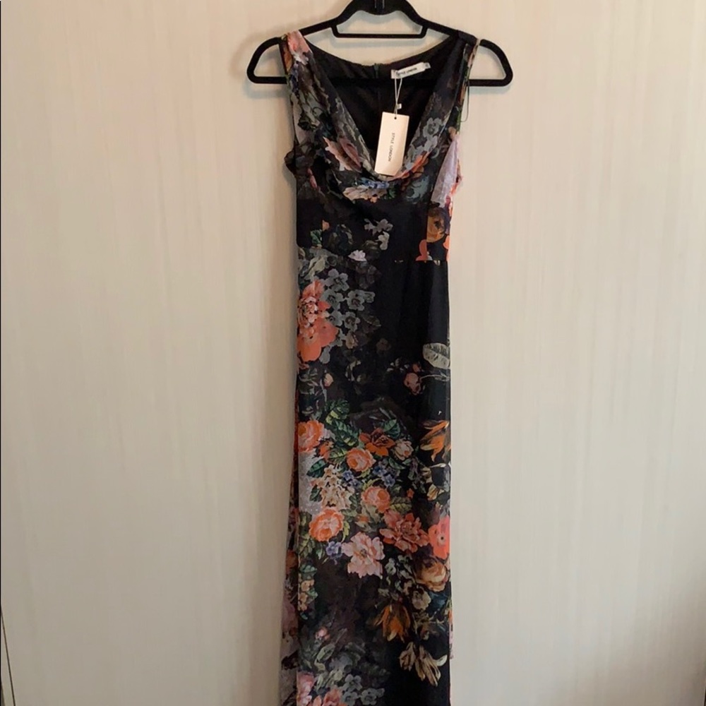 Black and floral maxi dress